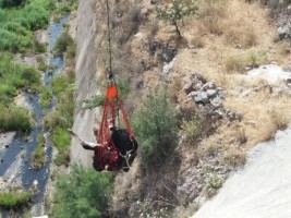 BARAJA DÜŞEN DANA KURTARILDI