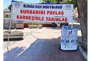 ‘Kurbanını Kardeşinle Paylaş’ standı Aliağa’da