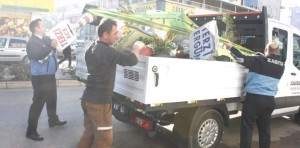 Kaldırım işgaline zabıta denetimi