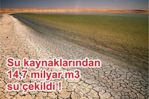 Su kaynaklarından 14,7 milyar m3 su çekildi
