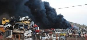 MKE hurdalığında yangın çıktı