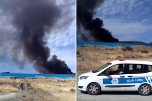 ÇALTILIDERE'DEKİ ATIK DEPOLAMA ALANI YANDI