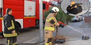 ALEV ALAN ELEKTRİK SÜPÜRGESİ PANİK YARATTI