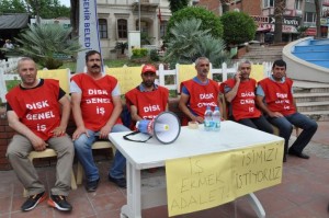 İŞÇİLER NÖBETE BAŞLADI