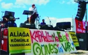 Termik santrale müzikle karşı durdular