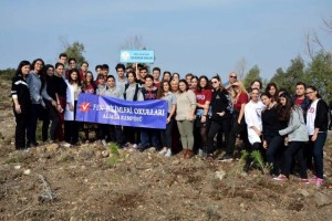 ÖĞRENCİLER ÇAM FİDANI DİKTİ