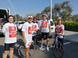 UMUT TURU’NA ÇIKAN BİSİKLETLİLER ALİAĞA’DAN GEÇTİ