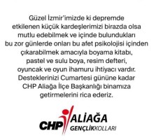 CHP GENÇLİĞİ DEPREMZEDE ÇOCUKLARI UNUTMADI