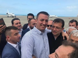 MEMLEKETİNDE İMAMOĞLU’NU KARŞILADI