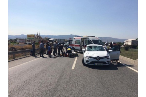 OTOMOBİLİN ÇARPTIĞI BİSİKLETLİ AĞIR YARALANDI