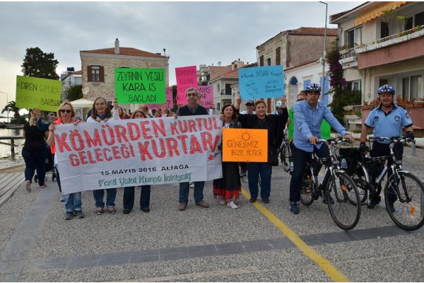 TERMİK SANTRALLERE KARŞI BİSİKLETLİ PROTESTO