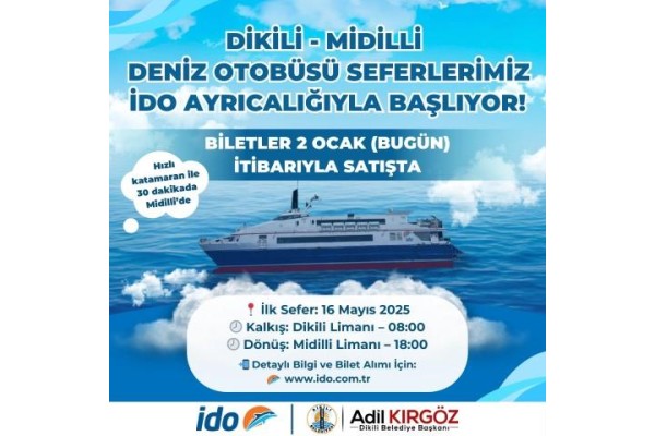 Dikili-Midilli seferleri başlıyor