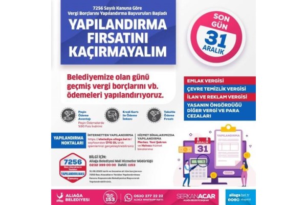 VERGİ YAPILANDIRMASI YAPACAKLARA ÇAĞRI