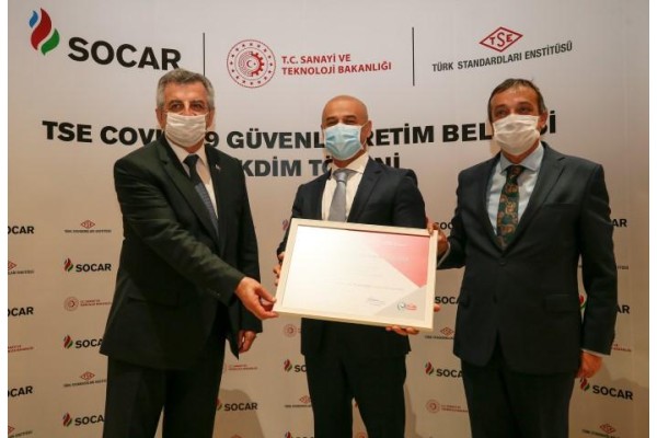 SOCAR, TSE COVİD-19 GÜVENLİ ÜRETİM BELGESİ'Nİ ALDI