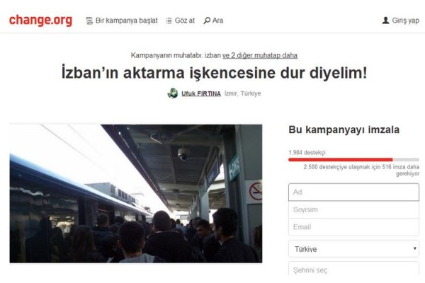 AKTARMALI İZBAN CHANGE.ORG’DA