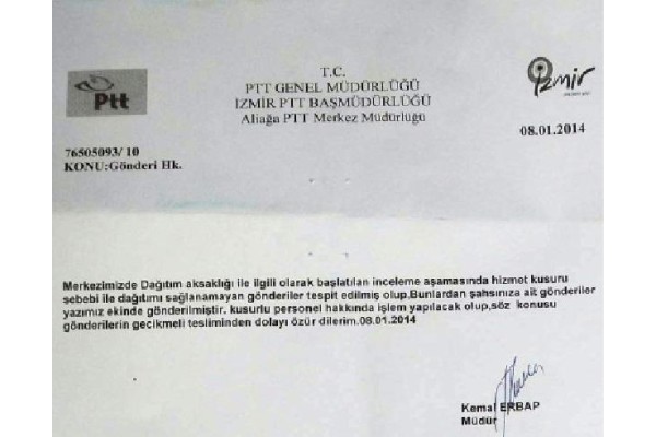 PTT Müdürü özür diledi