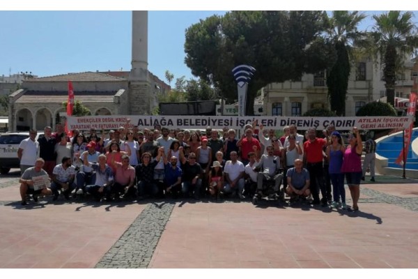 İŞÇİLER DİRENİŞ ÇADIRINDA BAYRAMLAŞTI