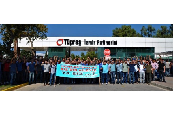 TÜPRAŞ İŞÇİLERİNDEN TAM GÜN EYLEM