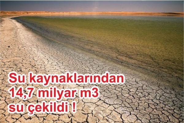 Su kaynaklarından 14,7 milyar m3 su çekildi