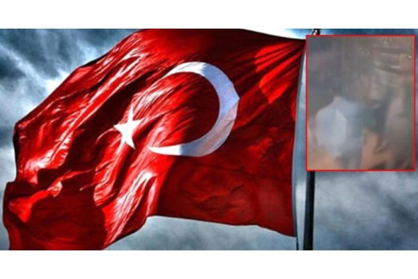 İŞ YERİNDE ASILI TÜRK BAYRAĞINA SALDIRI