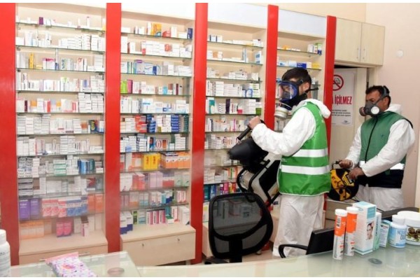 ECZANELER DEZENFEKTE EDİLDİ