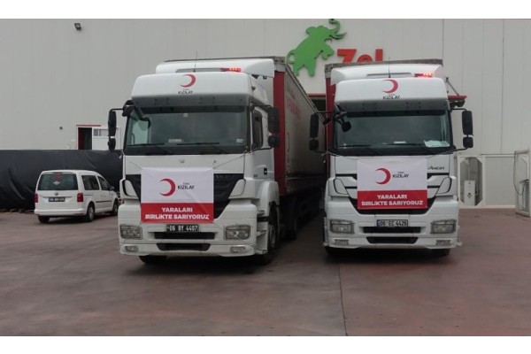 Deprem bölgesine 16 tır konserve yemek