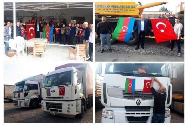 KAMYONCULARDAN AZERBAYCAN’A DESTEK