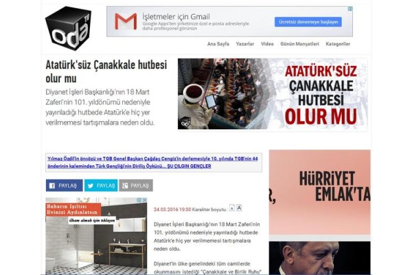 ATATÜRK’SÜZ HUTBE HABERİ SES GETİRDİ