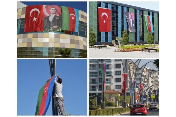 AZERBAYCAN'A BAYRAKLI DESTEK