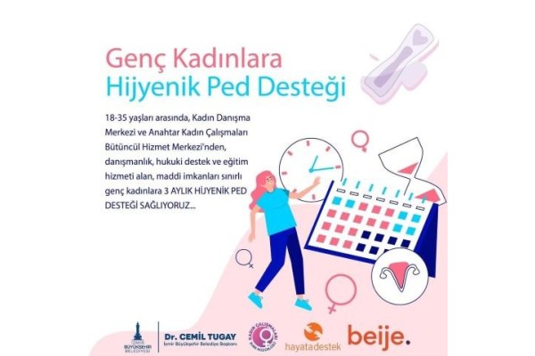 Genç kadınlara hijyenik ped desteği