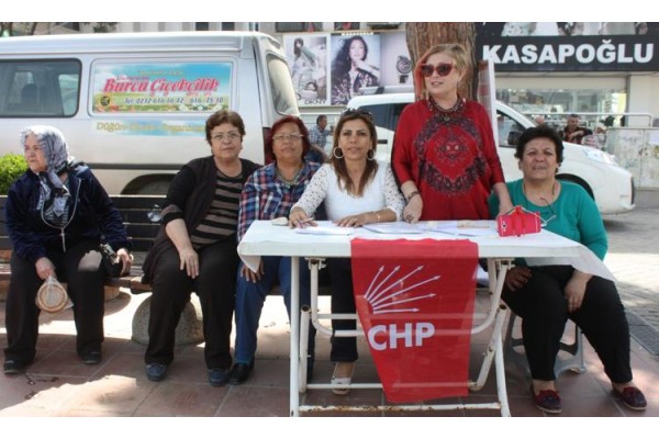 CHP’Lİ KADINLARDAN ÇOCUKLAR İÇİN İMZA  KAMPANYASI