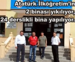 Atatürk İlköğretim Okulu’na 24 derslikli bina yapılıyor... Tekli öğretime geçiyor...